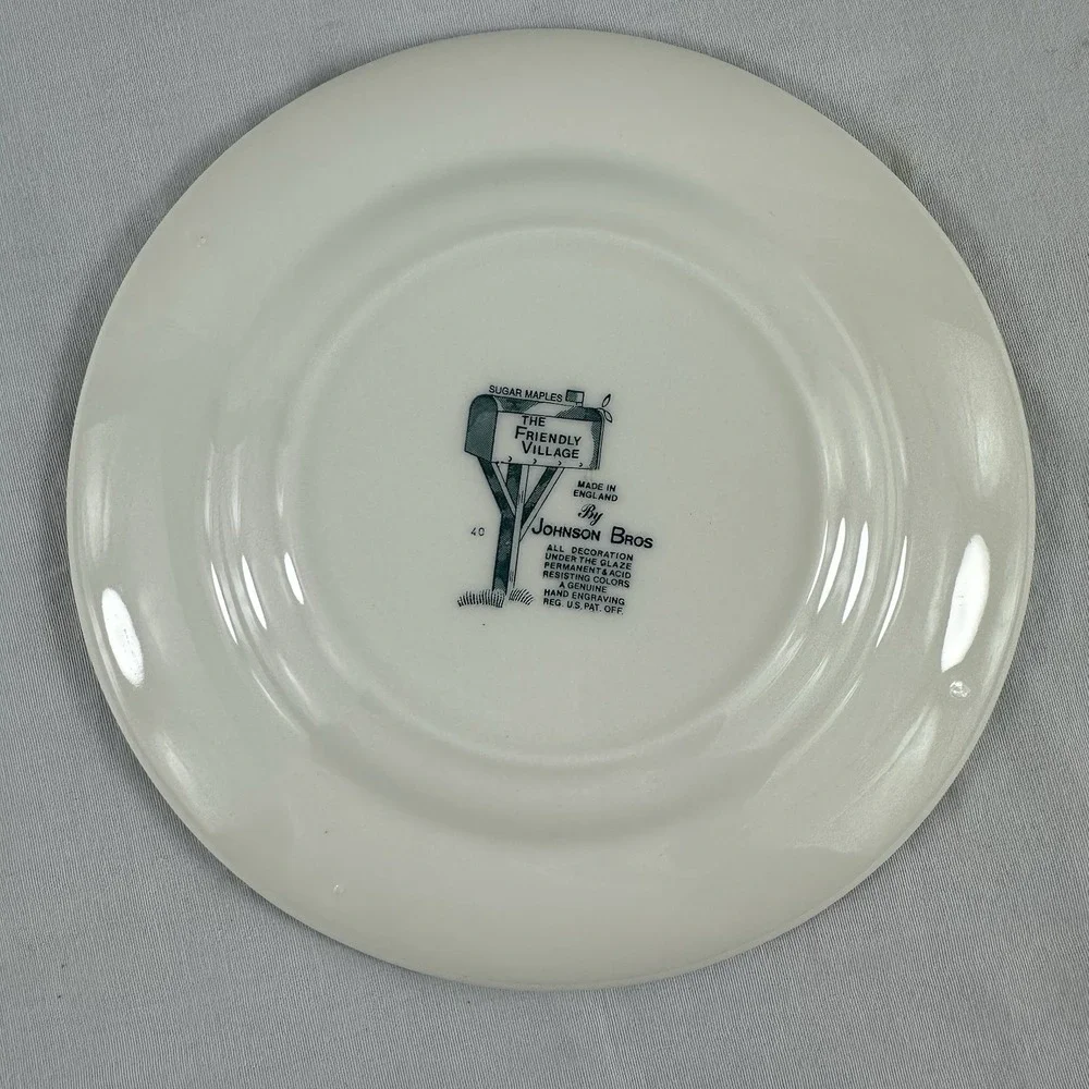 Vintage 3 Johnson Bros Plates Friendly Village Sugar Maples Bread & Butter 6